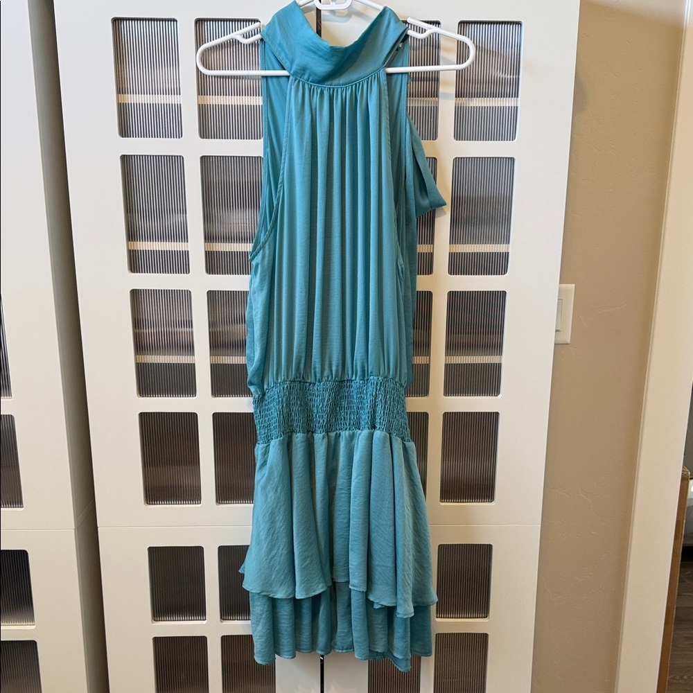 VENUS One Shoulder Teal Dress